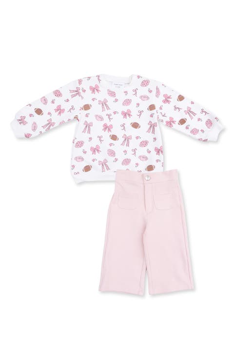 Kids' Footballs and Bows Top and Pants Set
