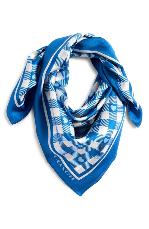 Gingham Play Silk Scarf