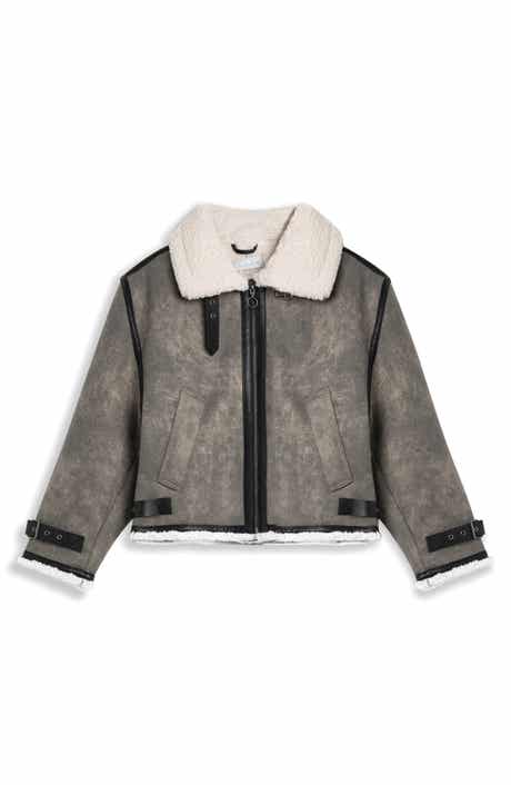 Noize Shawna Faux Shearling Lined Faux Leather Jacket