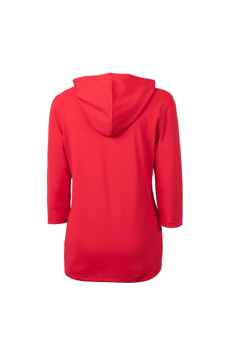 Cutter & Buck Women's Cutter & Buck Red NC State Wolfpack Vault Virtue Eco Pique Recycled Half-Zip Pullover Hoodie, Alternate, color, 