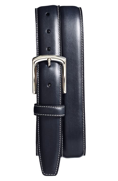 Torino Burnished Leather Belt in Navy  product