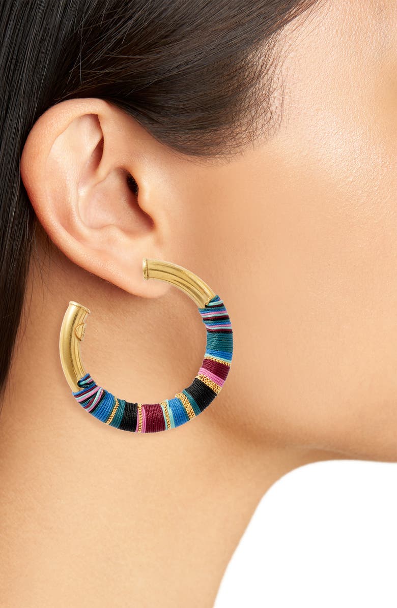 Gas Bijoux Wrapped Hoop Earrings, Alternate, color,
