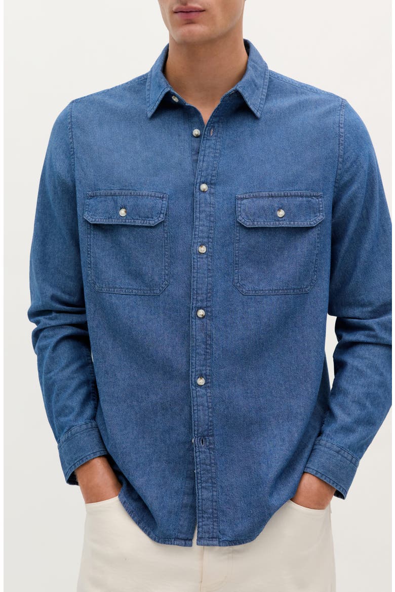 Coastal Denim  Pockets Shirt, Main, color, BLUE DENIM