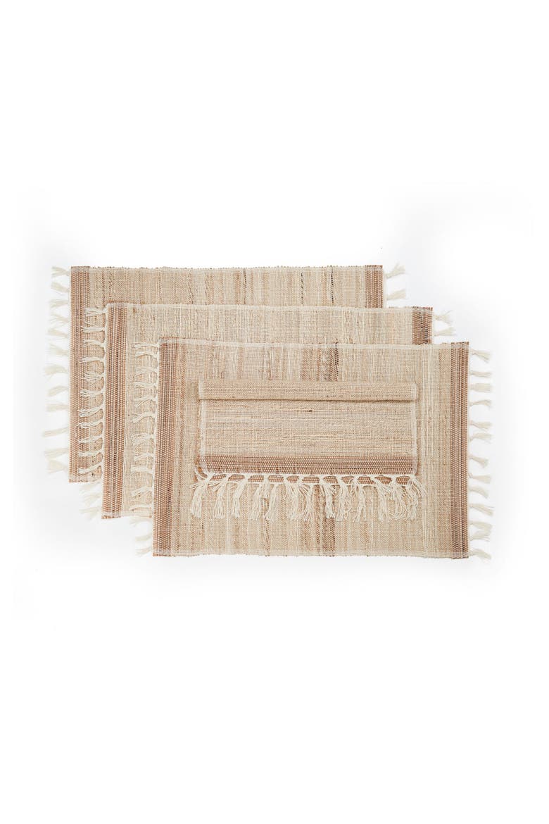 Gourmet Placemats - Set of 4, Main, color, Biscotti Fringed