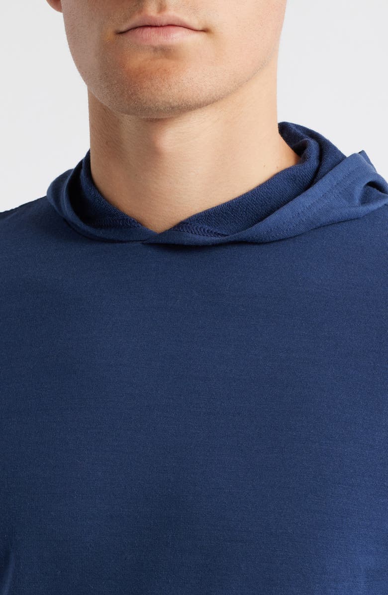 Peter Millar Crown Crafted Excursionist Flex Merino Wool Blend Hoodie, Alternate, color, Navy