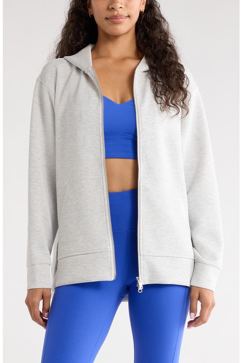 Ultra Luxe Volume Zip Hoodie, Main, color, GREY LIGHT HEATHER