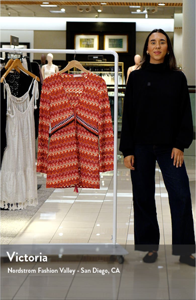 Carra Crochet Long Sleeve Cover-Up Minidress, sales video thumbnail