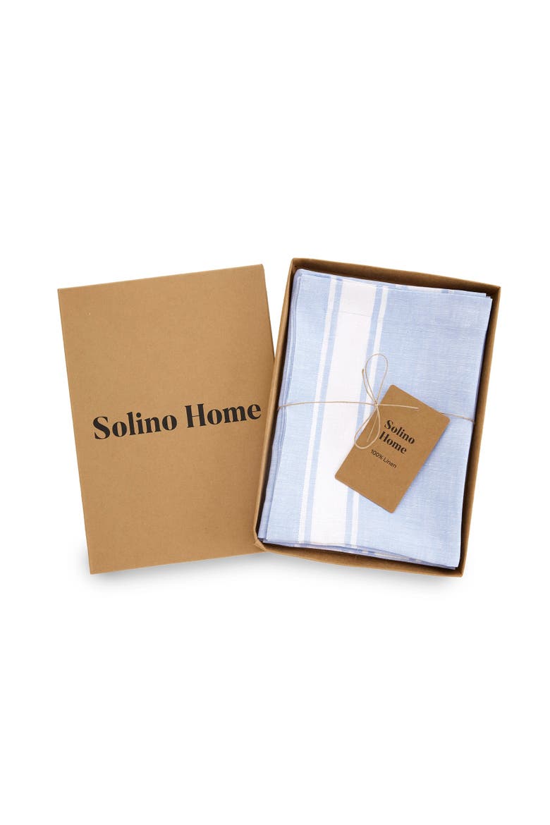 Linen Placemats - Country Stripe, Alternate, color, Cashmere Blue