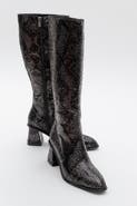 Prologue Shoes Elly Pattern Block Heel Boot