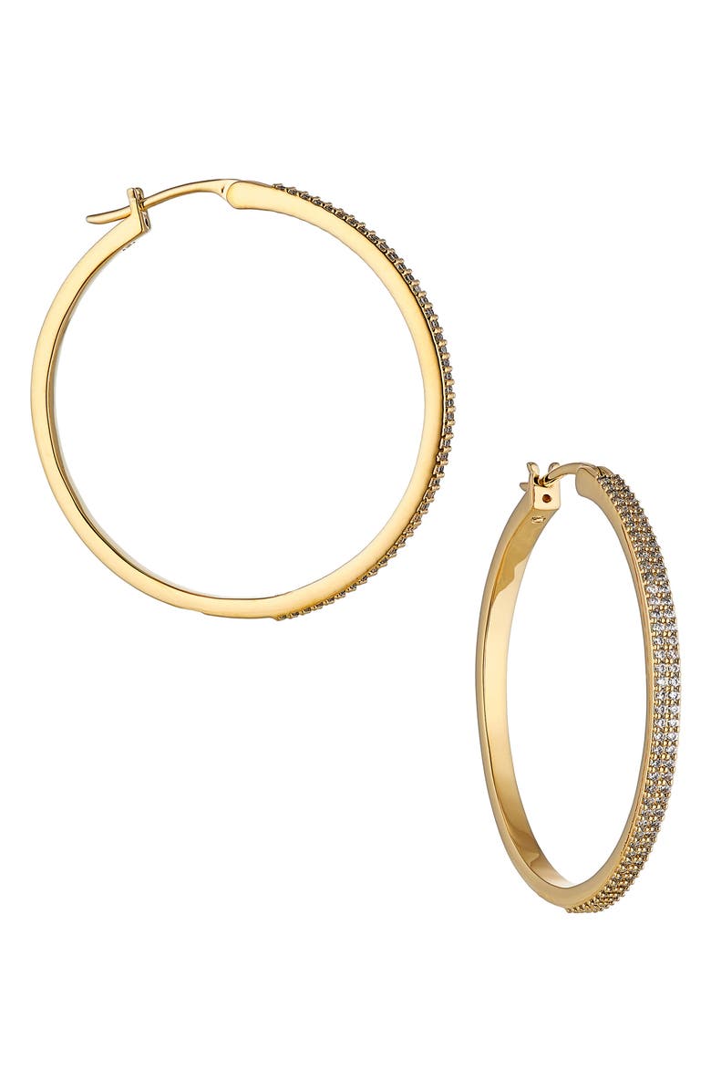 Nadri Geo Pavé Hoop Earrings, Main, color, 