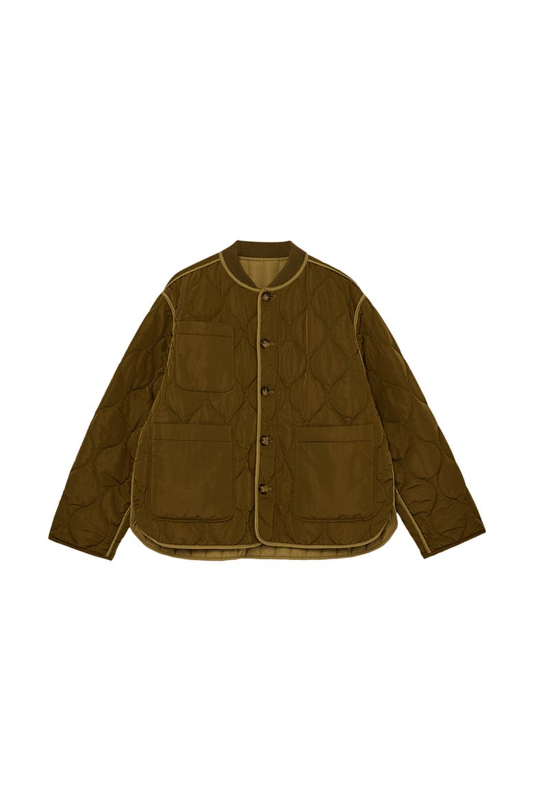 Reversible Quilted Jacket, Alternate, color, Khaki