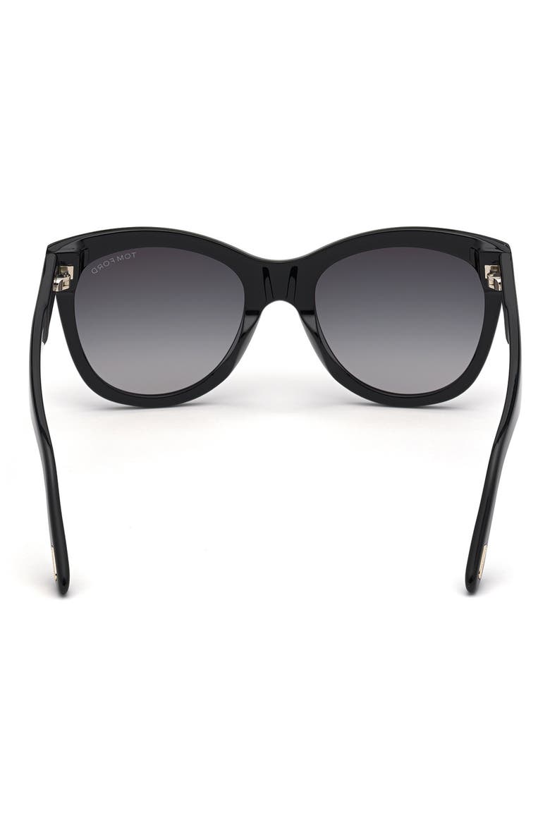 Wallace 54mm Gradient Cat Eye Sunglasses, Alternate, color, SHINY BLACK / GRADIENT SMOKE