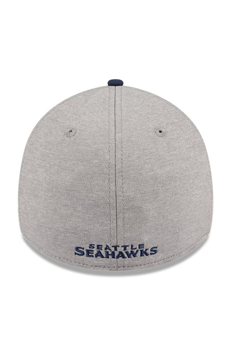 New Era Men's New Era Heather Gray/College Navy Seattle Seahawks Striped 39THIRTY Flex Hat, Alternate, color, Heather Gray