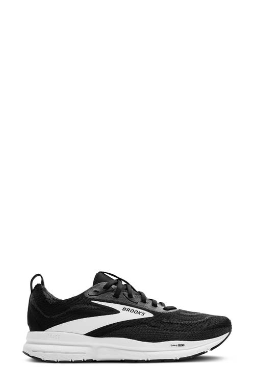 Brooks Trace 4 Running Shoe In Black/grey/white