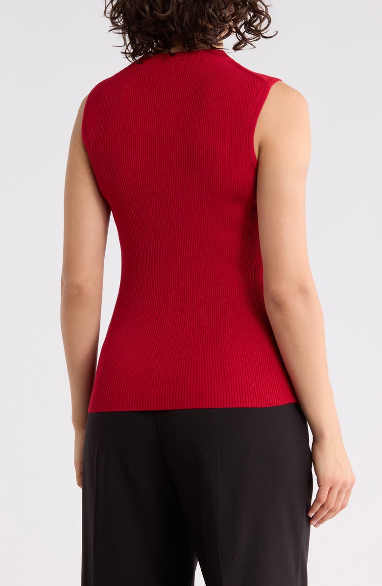 BOSS Feskies Mock Neck Sleeveless Rib Sweater, Alternate, color, Bright Red