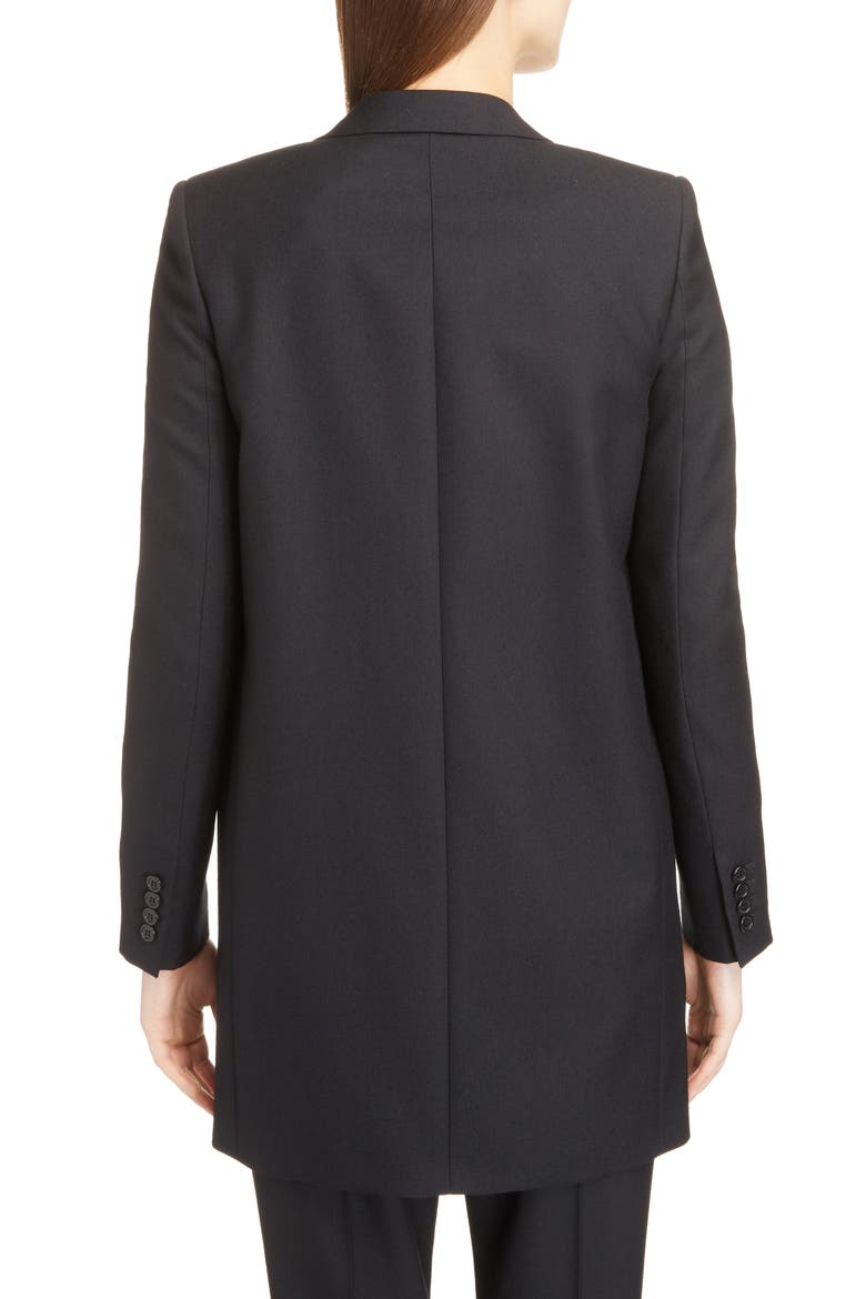 Long Gabardine Tuxedo Blazer, Alternate, color, NERO