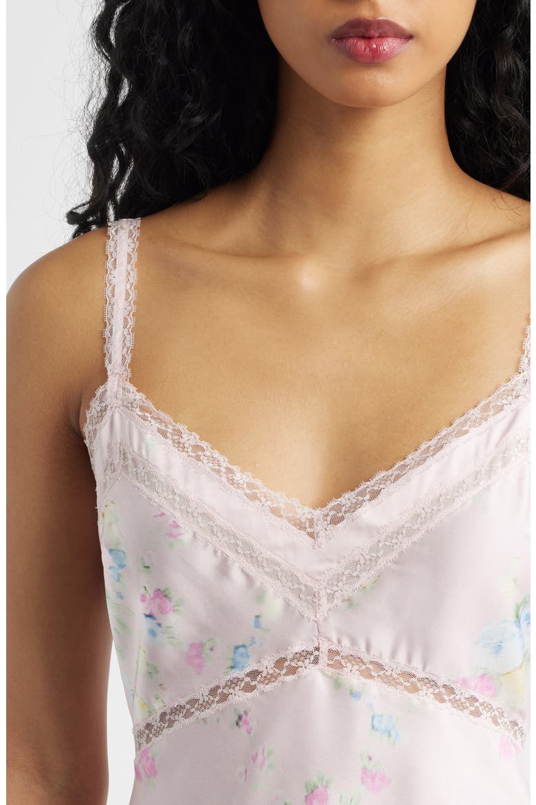 Lirena Floral Satin Top, Alternate, color, ROSY TRELLIS