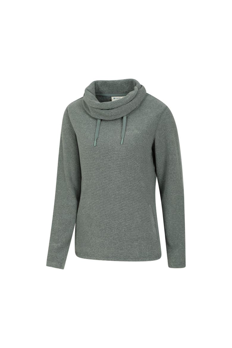 Hebridean Cowl Neck Fleece Top, Alternate, color, Dark Khaki
