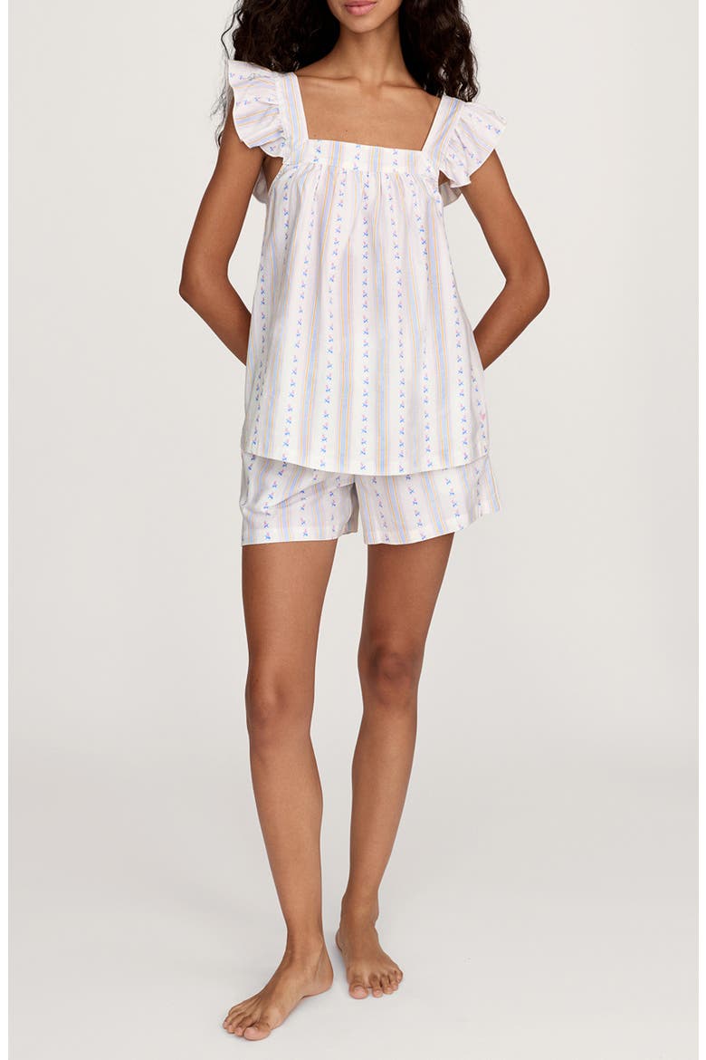 Clara Cotton Twill Short Pajamas, Main, color, WHITE