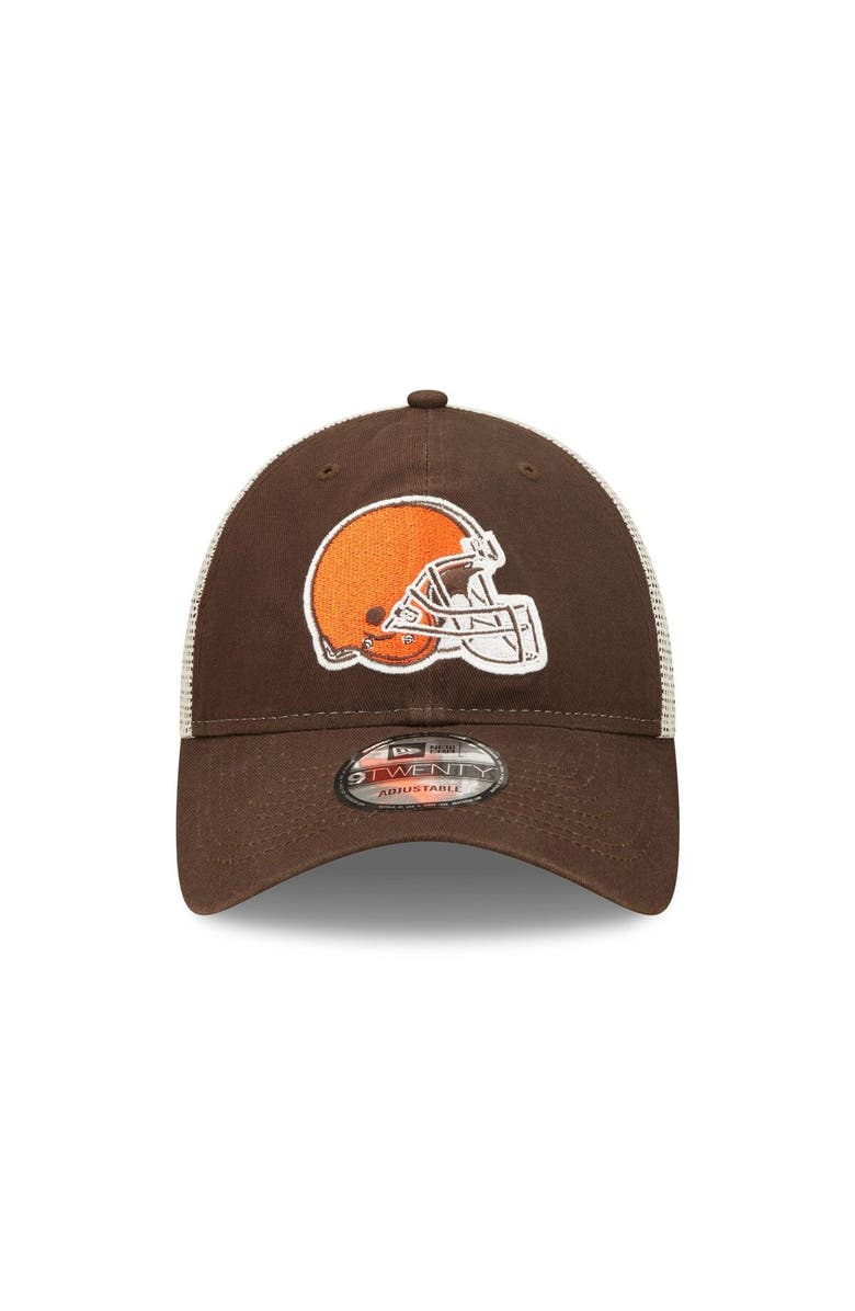 New Era Men's New Era Brown/Natural Cleveland Browns Loyal 9TWENTY Trucker Hat, Alternate, color, Brown