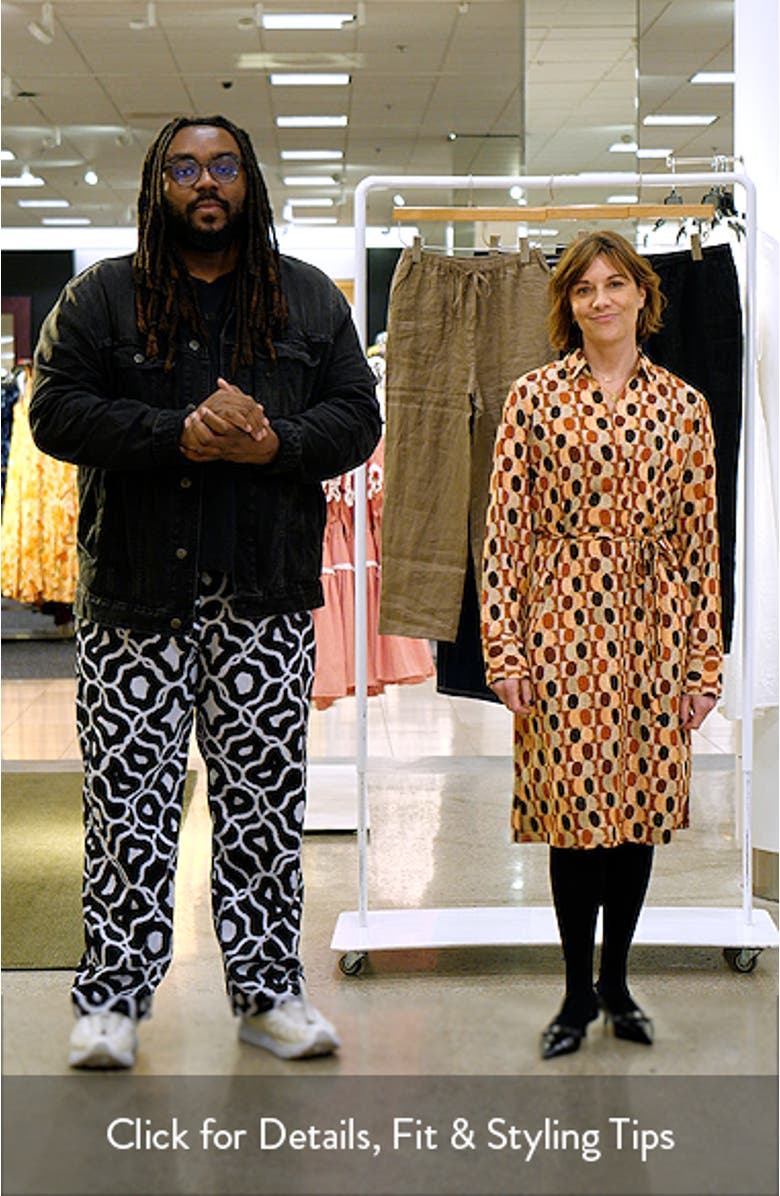 Devon Circle Print Long Sleeve Belted Dress, sales video thumbnail