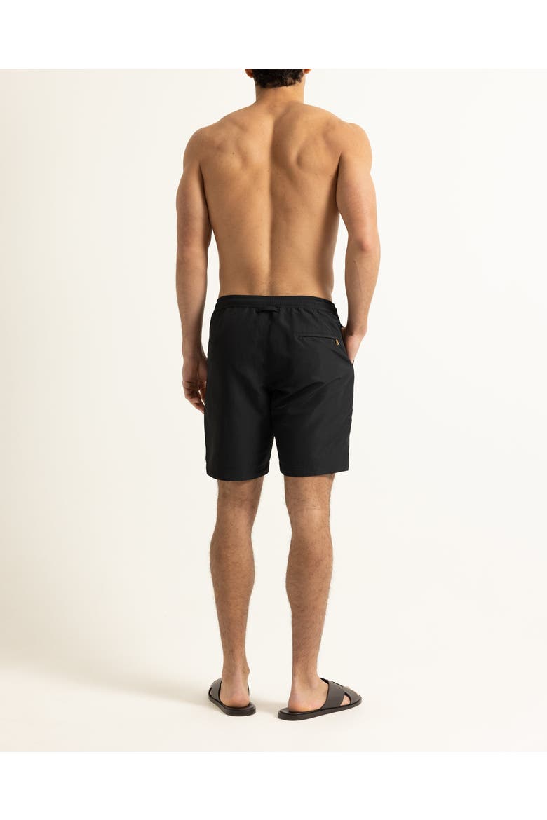 Dane Drawcord Longest-Length Classic Fit Drawcord Swim Shorts, Alternate, color, Black