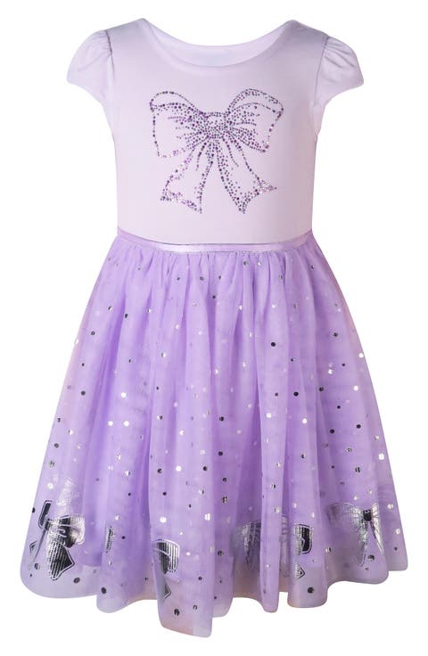 Kids' Bow Rhinestone Metallic Dress (Toddler & Little Kid)