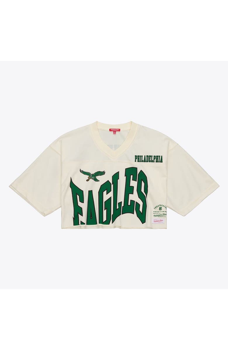 Mitchell & Ness Women's Mitchell & Ness Brian Dawkins Cream Philadelphia Eagles Retired Player Cropped Fashion Jersey, Alternate, color, Cream