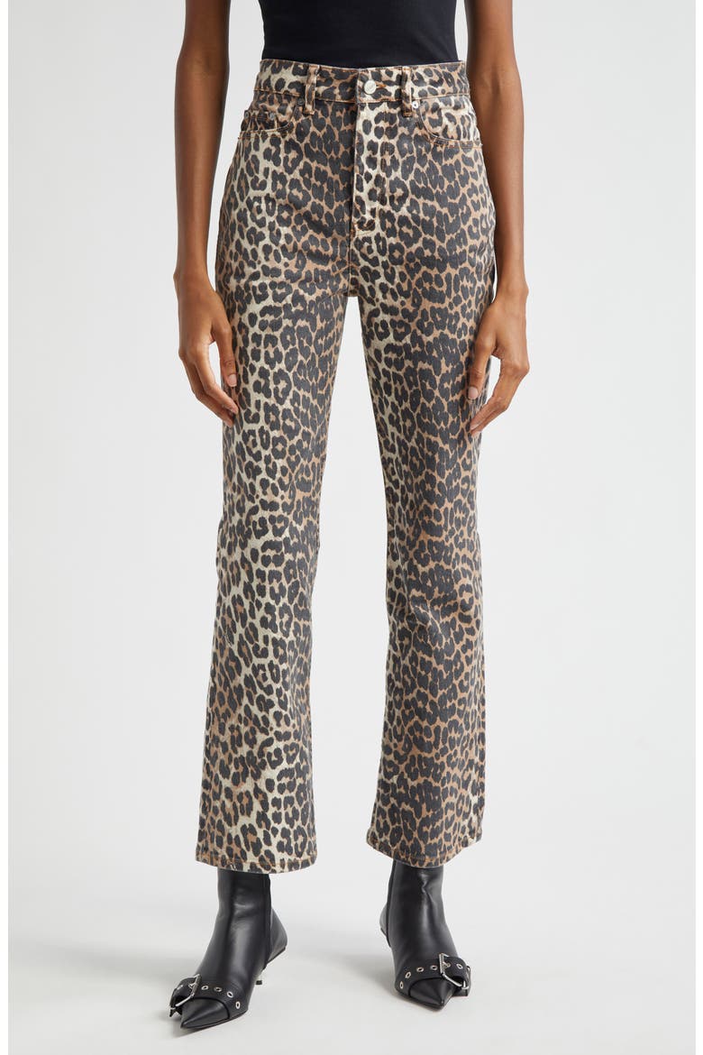 Betzy Leopard Stretch Organic Cotton Crop Jeans, Main, color, LEOPARD