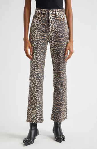 Betzy Leopard Stretch Organic Cotton Crop Jeans