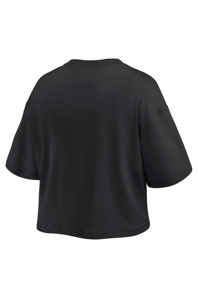 Women's Fanatics New York Knicks Blackout Wave Cropped Top, Alternate, color, Black