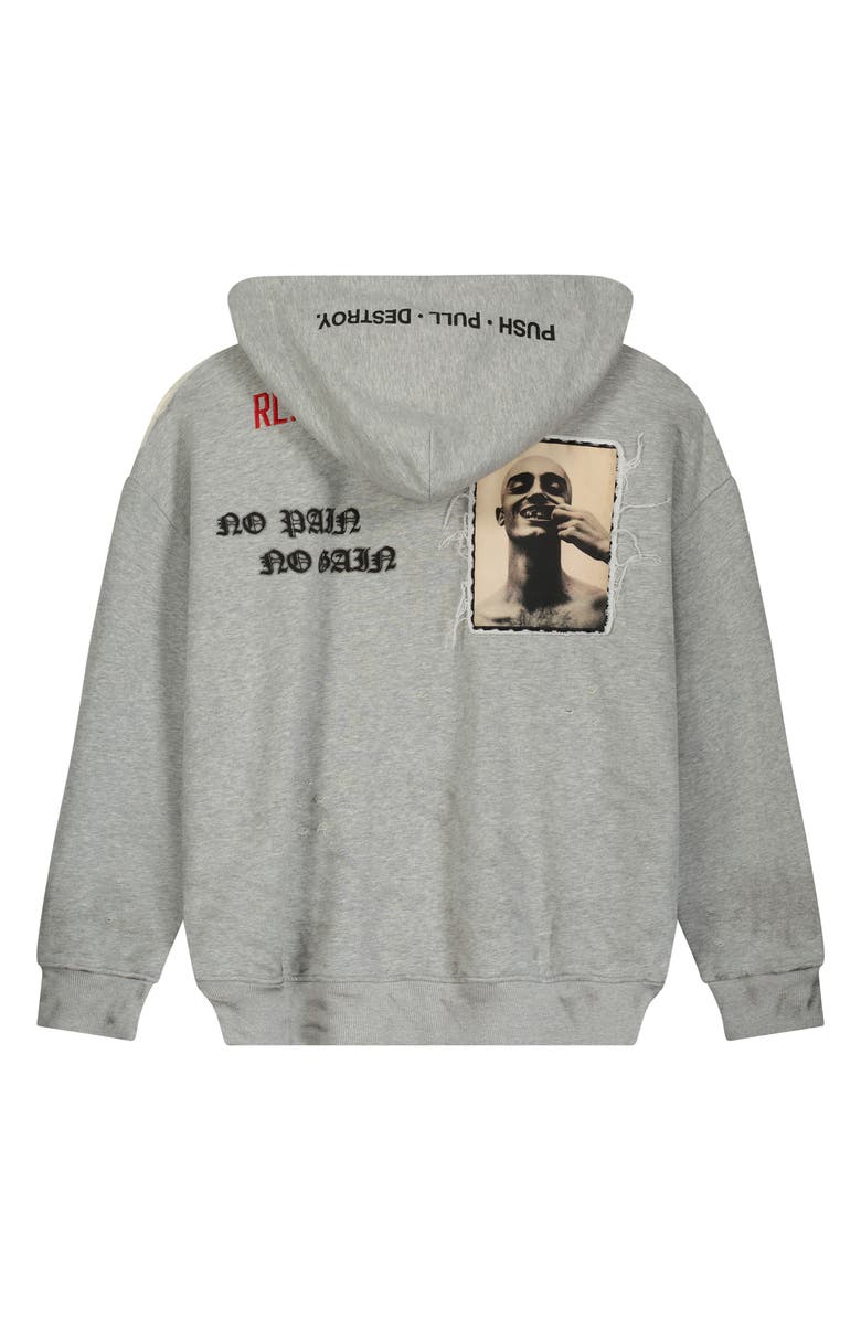 Rolling Loud RL Touring Crew Distressed Pullover Hoodie, Alternate, color, Heather Gray
