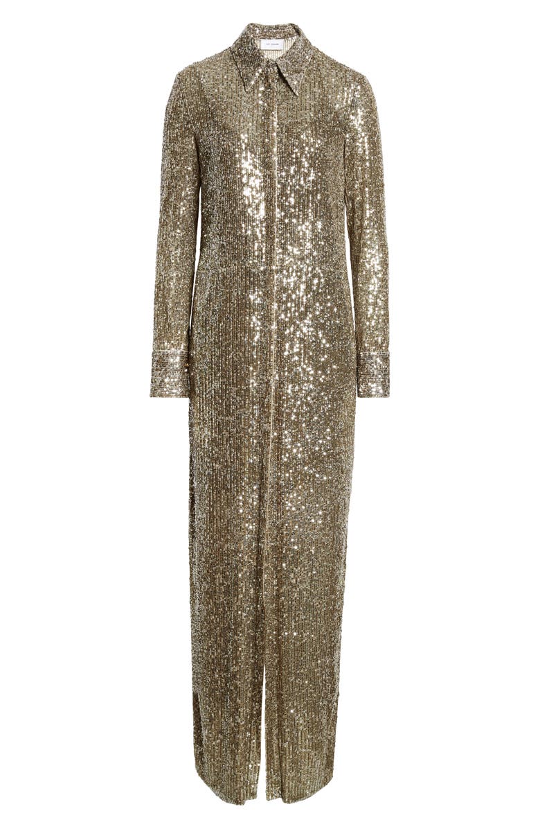 St. John Collection Sequin Embroidered Long Sleeve Shirtdress, Alternate, color, 