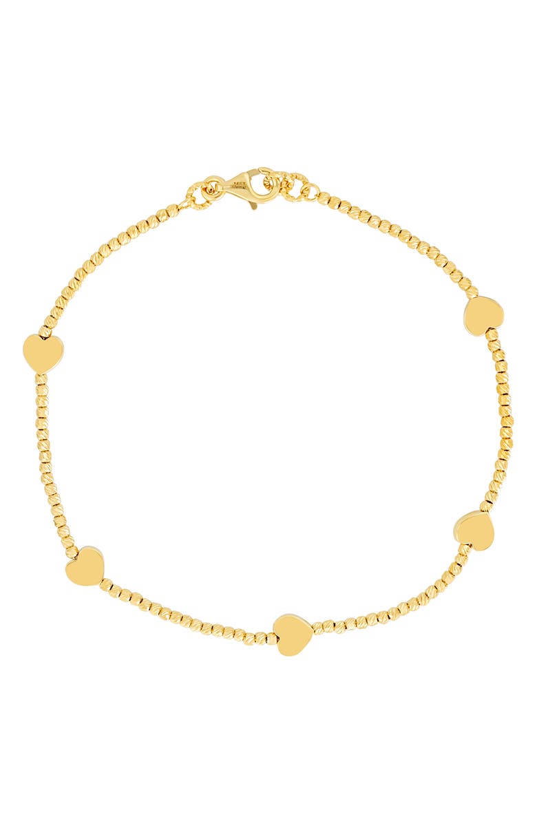 Bony Levy 14K Gold Heart Station Bracelet, Main, color, 14K Yellow Gold