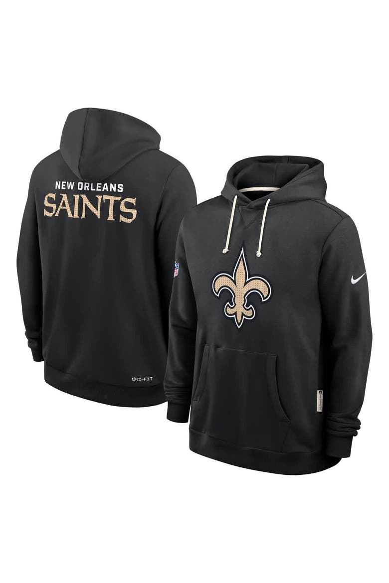 Men's Nike Black New Orleans Saints Sideline Initial Home Performance Pullover Hoodie, Alternate, color, Black