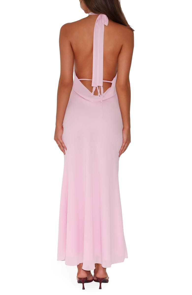 Tiger Mist Zyla Halter Neck Georgette Gown, Alternate, color, Pink