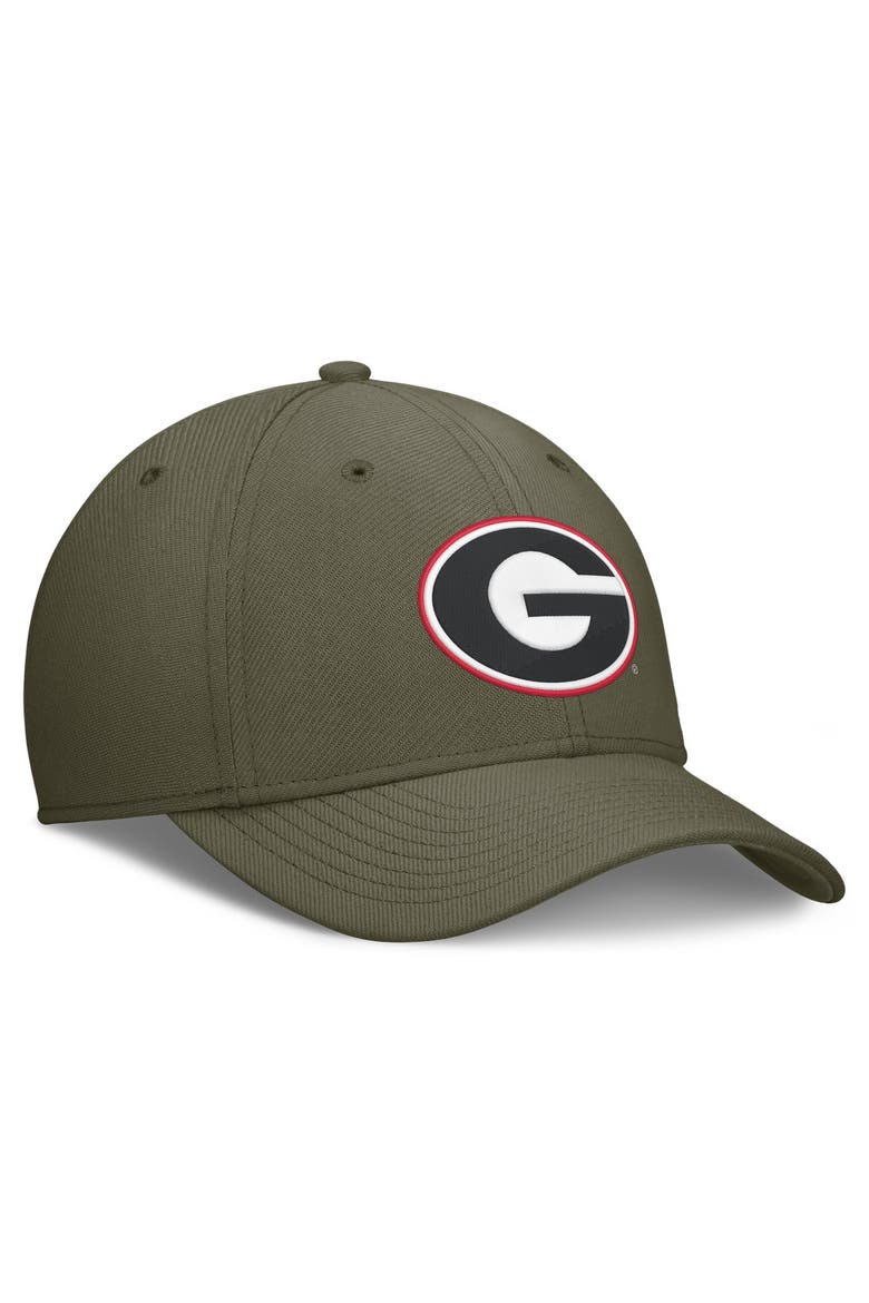Men's Nike  Olive Georgia Bulldogs Primetime SwooshFlex Dri-FIT Hat, Alternate, color, Olive