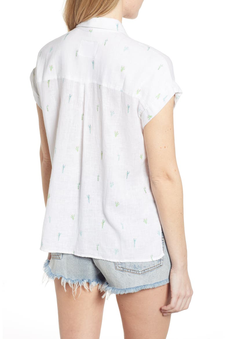 Whitney Print Shirt, Alternate, color, WHITE WATERCOLOR CACTUS