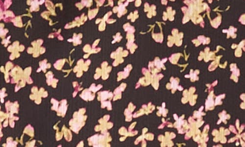 Vince Camuto Floral Split Neck Top In Multi