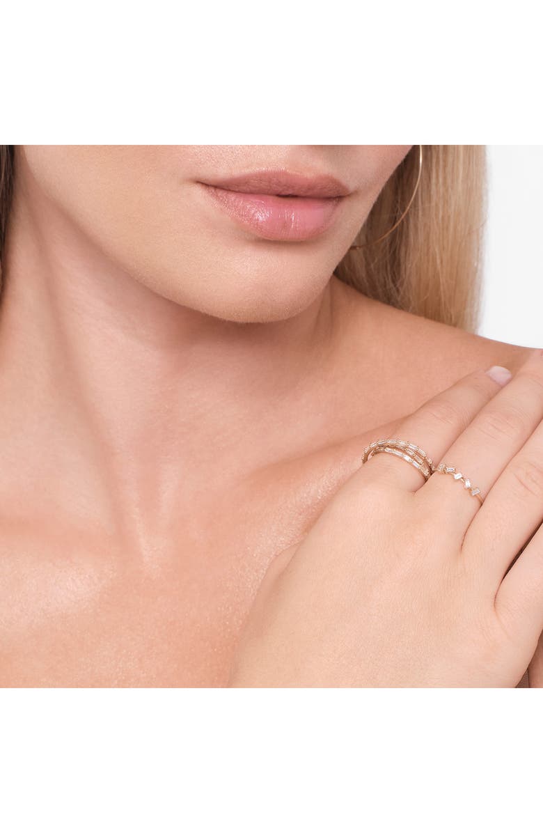 LANA 14K Gold Triple Wrap Diamond Baguette Ring, Alternate, color, Yellow Gold