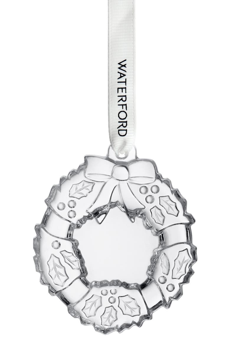 Mini Wreath Crystal Ornament, Alternate, color, NO COLOR