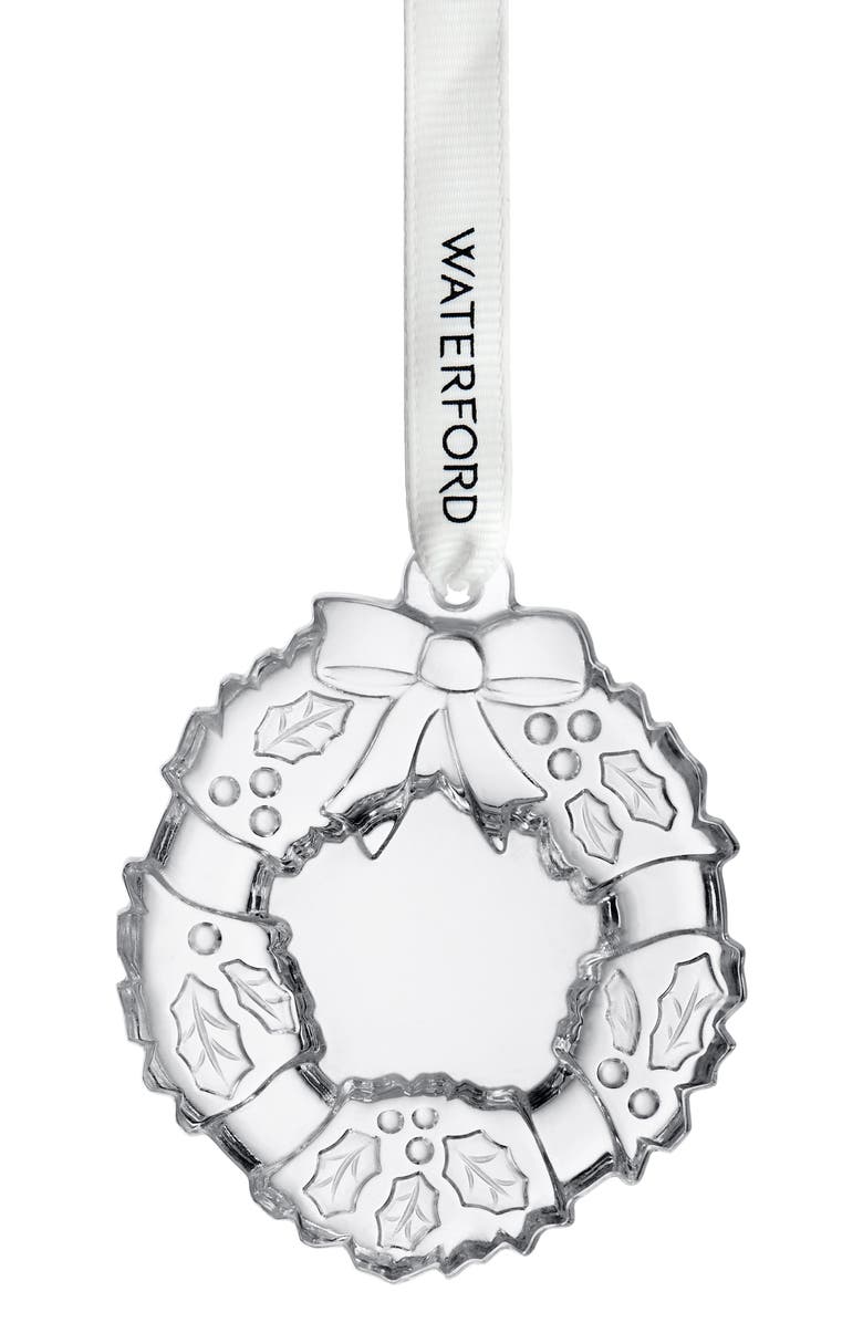 Waterford Mini Wreath Crystal Ornament, Alternate, color,