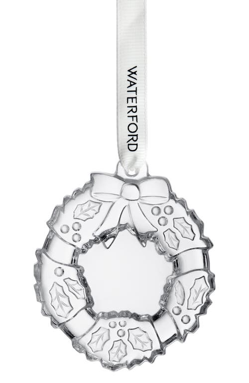 Waterford Mini Wreath Crystal Ornament In Transparent