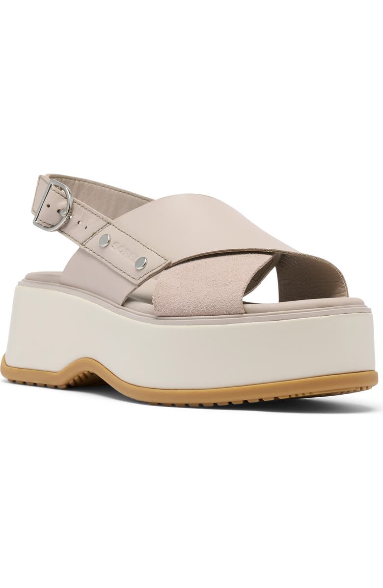SOREL Dayspring Crisscross Sandal, Main, color, Crushed Clay/ Chalk