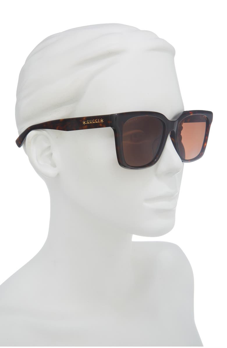 Gucci 56mm Square Sunglasses, Alternate, color, Havana Havana Brown