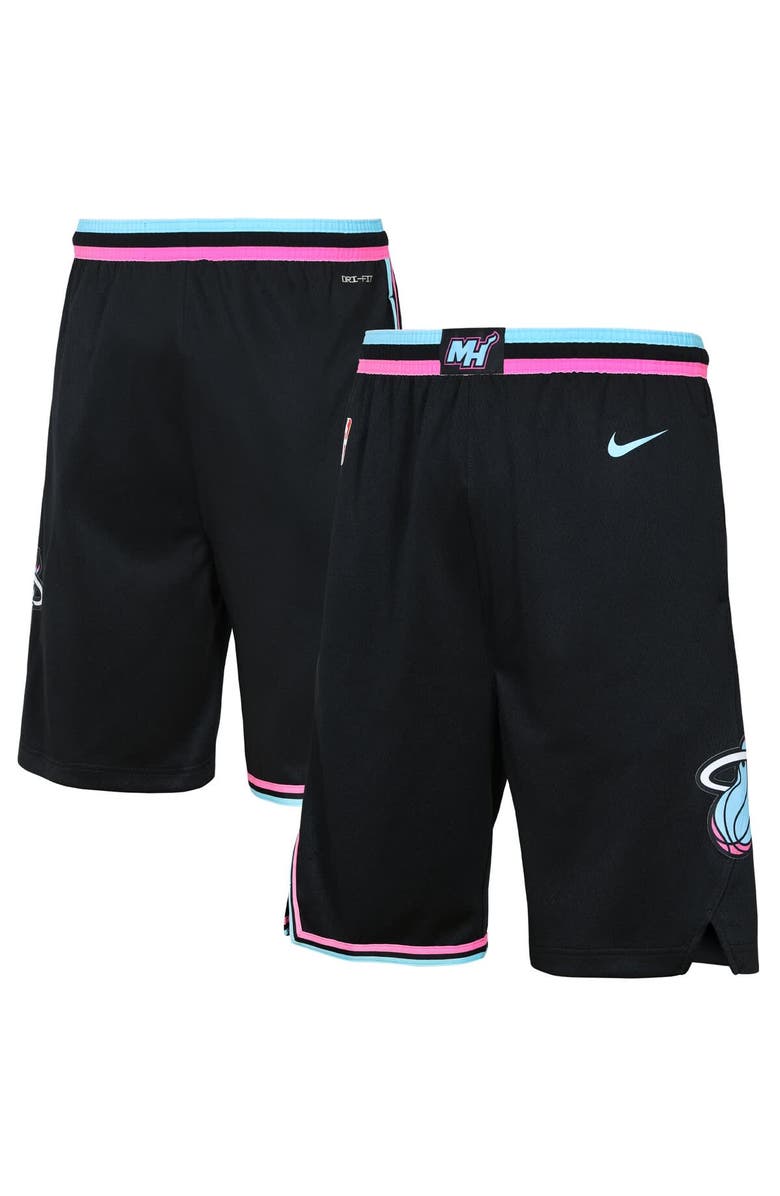 Nike Youth Nike Black Miami Heat 2025/26 City Edition Swingman Performance Shorts, Main, color, Black