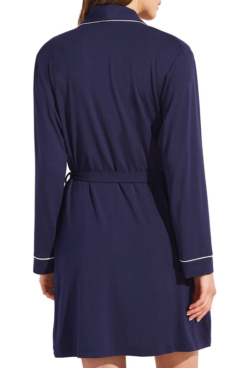 Gisele Classic Robe, Alternate, color, NAVY/ IVORY