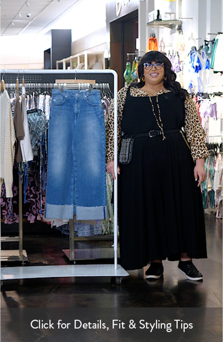 Kora Cuffed Raw Hem High Waist Ankle Wide Leg Jeans, sales video thumbnail