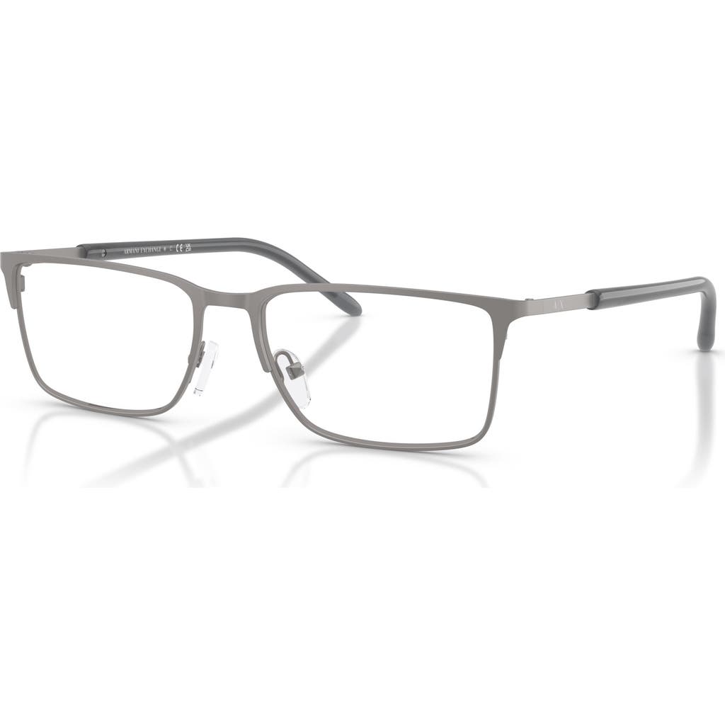 Armani Exchange 56mm Rectangle Optical Glasses In Gray