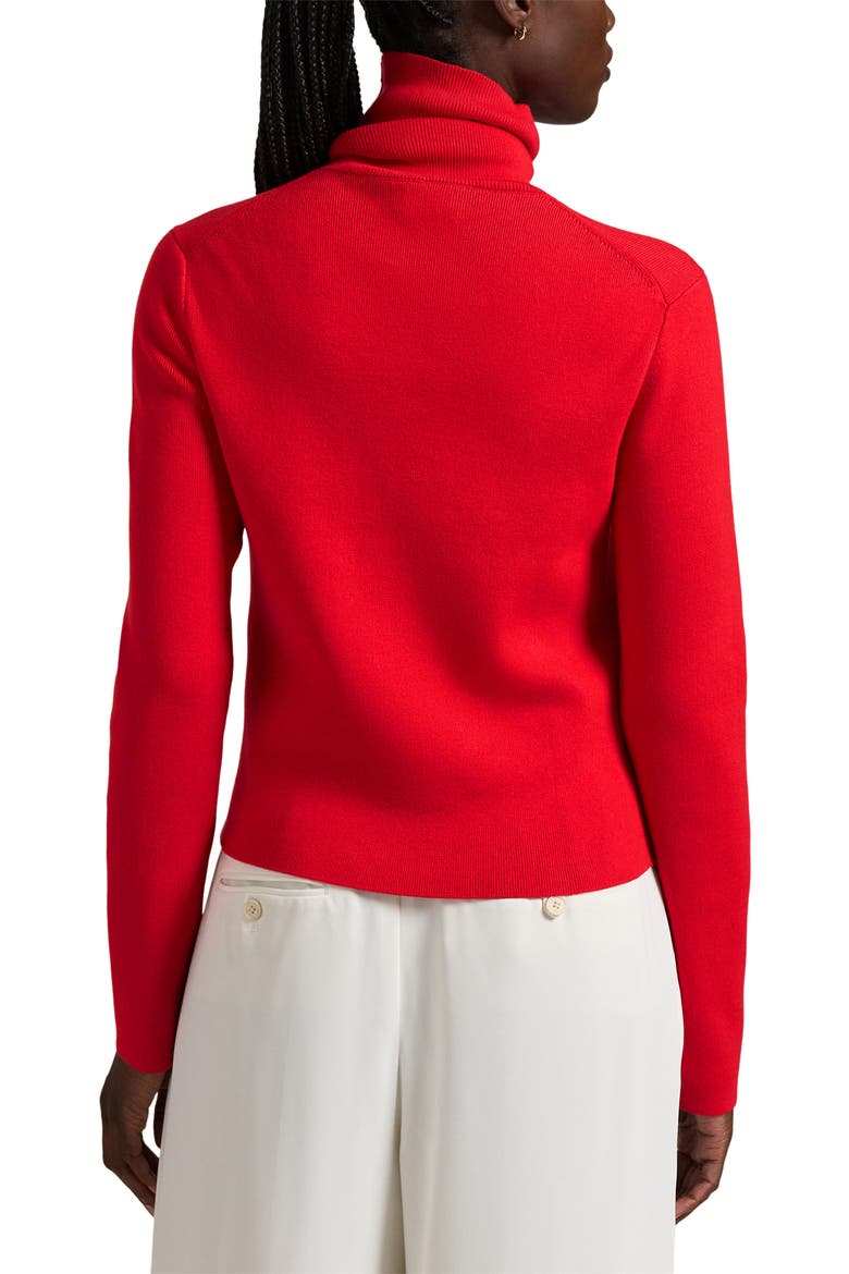 Pima Cotton Blend Turtleneck Sweater, Alternate, color, PANDORA RED